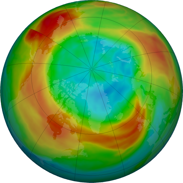 Arctic ozone map for 16 February 2020